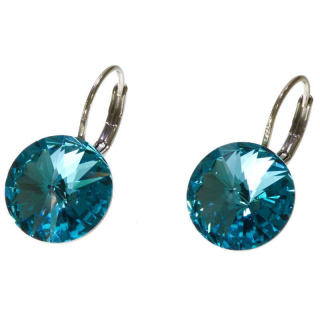 Ohrhänger Hook Silber plated . Crystal Lt. Turquoise . 12mm