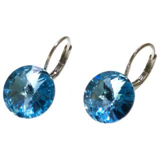 Ohrhänger Hook Silber plated . Crystal Aquamarine