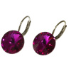 Ohrhänger Hook Silber plated . Crystal Fuchsia . 12mm