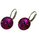Ohrhänger Hook Silber plated . Crystal Fuchsia . 12mm