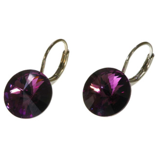 Ohrhänger Hook Silber plated . Crystal Amethyst . 12mm