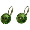 Ohrhänger Hook Silber plated . Crystal Peridot . 12mm