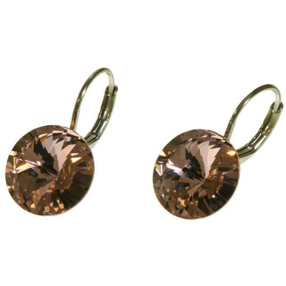 Ohrhänger Hook Silber plated . Crystal Vintage Rose . 12mm