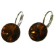 Ohrhänger Hook Silber plated . Crystal Smoked Topaz . 12mm