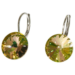 Ohrhänger Hook Silber plated . Crystal Luminous Green . 12mm