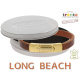 Armband . Lederarmband Long Beach Cognac Gold plated poliert . M01690
