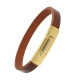 Armband . Lederarmband Long Beach Gold poliert Cognac  . M01690 U 16