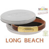 Armband . Lederarmband Long Beach Gold poliert Cognac  . M01690 U 18