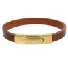 Armband . Lederarmband Long Beach Gold poliert Cognac  . M01690 U 21