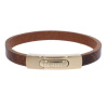 Armband . Lederarmband Long Beach Rosegold poliert Cognac  . M01691 U 17