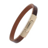 Armband . Lederarmband Long Beach Rosegold poliert Cognac  . M01691 U 19