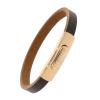 Armband . Lederarmband Long Beach Braun Retro Rosegold...