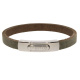 Armband . Lederarmband Long Beach Schlamm Edelstahl poliert . M01698