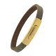 Armband . Lederarmband Long Beach Schlamm Gold plated poliert . M01699