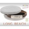 Armband . Lederarmband Long Beach Edelstahl poliert Kaffee  . M01692 U19