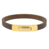 Armband . Lederarmband Long Beach Gold plated poliert Kaffee  . M01693 U18