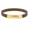 Armband . Lederarmband Long Beach Gold plated poliert Kaffee  . M01693 U20