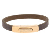 Armband . Lederarmband Long Beach Rosegold plated poliert Kaffee  . M01694 U15