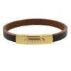 Armband . Lederarmband Long Beach Gold plated poliert Braun Retro  . M01696 U17