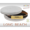 Armband . Lederarmband Long Beach Gold plated poliert Braun Retro  . M01696 U17