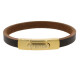 Armband . Lederarmband Long Beach Gold plated poliert Braun Retro  . M01696 U17