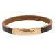Armband . Lederarmband Long Beach Rosegold plated poliert Braun Retro  . M01697 U20