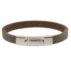 Armband . Lederarmband Long Beach Edelstahl poliert Schlamm  . M01698 U15