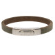 Armband . Lederarmband Long Beach Edelstahl poliert Schlamm  . M01698 U15