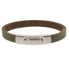 Armband . Lederarmband Long Beach Edelstahl poliert Schlamm  . M01698 U16