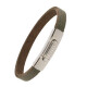 Armband . Lederarmband Long Beach Edelstahl poliert Schlamm  . M01698 U19