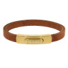 Armband . Lederarmband Long Beach Gold plated poliert Cognac  . M01702 U18