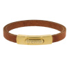 Armband . Lederarmband Long Beach Gold plated poliert Cognac  . M01702 U20