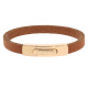 Armband . Lederarmband Long Beach Rosegold plated poliert Cognac  . M01703 U15