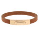 Armband . Lederarmband Long Beach Rosegold plated poliert Cognac  . M01703 U18