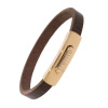 Armband . Lederarmband Long Beach Braun Rosegold plated...