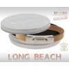 Armband . Lederarmband Long Beach Edelstahl poliert Kamel  . M01704 U15