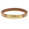 Armband . Lederarmband Long Beach Gold plated poliert Kamel  . M01705 U17