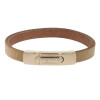 Armband . Lederarmband Long Beach Rosegold plated poliert Kamel  . M01706 U16