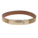 Armband . Lederarmband Long Beach Rosegold plated poliert Kamel  . M01706 U18