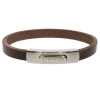 Armband . Lederarmband Long Beach Edelstahl poliert Braun  . M01707 U17