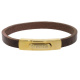 Armband . Lederarmband Long Beach Gold plated poliert Braun  . M01708 U21