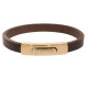 Armband . Lederarmband Long Beach Rosegold plated poliert Braun  . M01709 U15