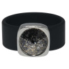 Ring Belt Kautschuk Silber plated . Crystal Black Patina...