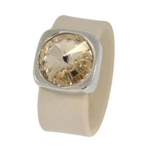 Ring Belt Kautschuk Silber plated . Crystal Lt. Silk GR54