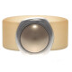 Ring Belt Kautschuk Silber plated . Perle Vintage Gold Gr.54