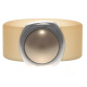 Ring Belt Kautschuk Silber plated . Perle Vintage Gold Gr.58