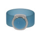 Ring Belt Kautschuk Silber plated . Perle Turquoise Gr.56