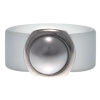 Ring Belt Kautschuk Silber plated . Perle Li. Grey Gr.56