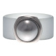Ring Belt Kautschuk Silber plated . Perle Li. Grey Gr.56