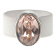 Ring Belt Kautschuk Silber plated . Crystal Vintage Rose Gr.54